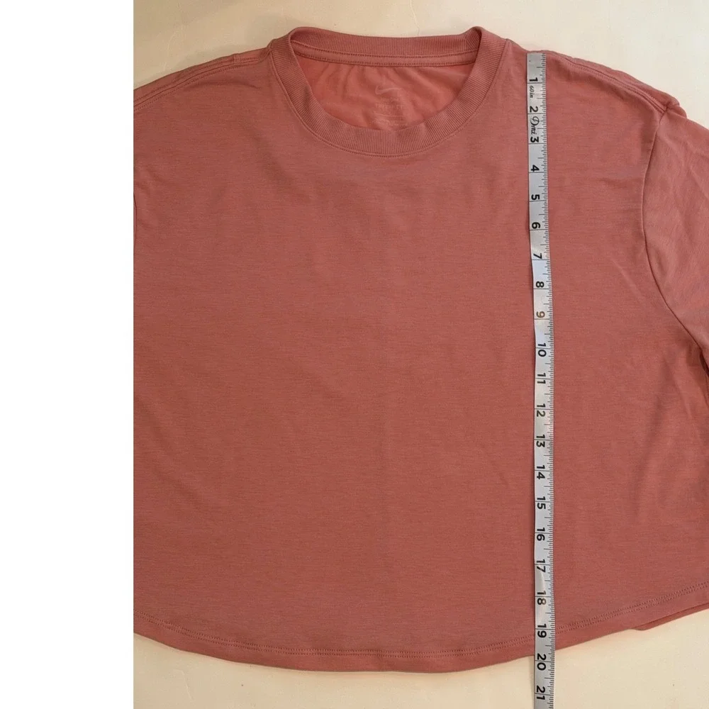 Nike One Dri-FIT Women Rose Pink Relaxed Cropped Short Sleeve T-Shirt HJ1065-685
